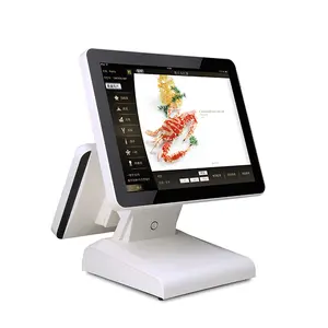 15 inch touchscreen POS Terminal VFD display alle in einem PC mit J1900 CPU i3 i5 optional windows pos-terminal