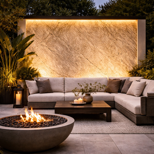 Plaque de placage en pierre translucide gris argenté, finition à diffusion de lumière subtile, pour murs et plafonds rétroéclairés, usage décoratif - Product Image 1