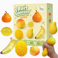 Jouet anti-stress compressible et malléable, fruits roses et jaunes, pomme en maltose et farine, pour la décompression