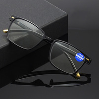 1208 Une Pièce PC Monture Carrée Lunettes de Lecture Anti-Lumière Bleue pour Presbytie Unisexe Hommes Femmes