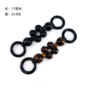 Asa de Madera con Cuentas para Bolso, 17 cm, Negra, Estilo Retro, Accesorio para Bolso de Mano, Marca Haomeng - Product Image 1