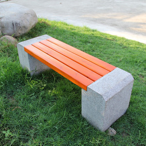 Modern Design Massief Houten Ijzeren Frame Waterbestendige Parkbank Lange Kruk Vierkante Stenen Stoel Voor Buitenpatio Villa Toepassing - Product Image 3