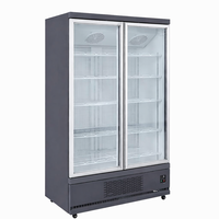 Vitrine réfrigérée verticale à refroidissement par air pour boissons gazeuses, sodas, magasins, restaurants, design moderne