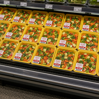Barquettes d'emballage sous blister jetables personnalisées, barquettes en plastique PP de haute qualité pour la vente au détail en supermarché, légumes, viande, aliments