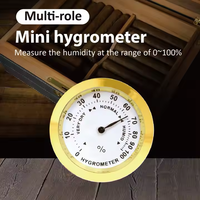 Hygromètre à cigares haute précision, mini hygromètre rond en métal avec thermomètre pour humidor à tabac, hygromètre pour cigares