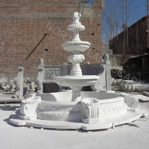 Moderno de piedra natural al aire libre Jardín de piedra de mármol blanca de fuentes de agua para la venta - Product Image 4