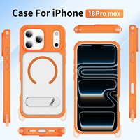 Kedatangan Baru Casing Ponsel Matte Kickstand Armor dengan Pengisian Daya Nirkabel Magnetik untuk iPhone 17 Air 18 Pro Max 16 Plus 15 14 13 12.