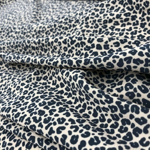 Đen Trắng Leopard Print Polyester Spandex Vải Căng - Product Image 3