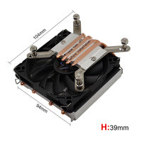 OEM Ultra-Mince 4 Caloducs CPU Radiateur Air Cooling Mini ITX Case CPU Cooler 39mm pour Intel 115X/775 AM4 Multi-Platforms