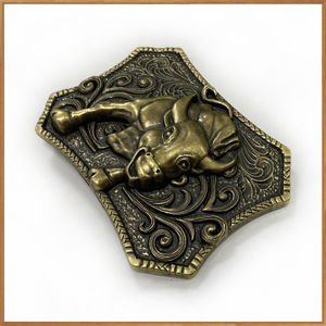 Fibbia per Cintura in Metallo Stile Western Personalizzata con Logo, Fibbia Punk da Cowboy in Lega con Toro - Product Image 5