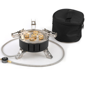 Poêle split <span class=keywords><strong>portable</strong></span> en acier inoxydable Brûleur à allumage piézo autre Équipement de <span class=keywords><strong>camping</strong></span> Coupe-vent Furious fire Copper five head poêle - Product Image 5