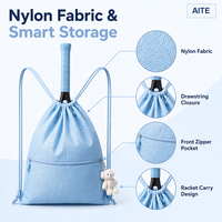 Sac de sport en nylon texturé bleu clair réutilisable et écologique avec logo personnalisé pour le rangement de cadeaux