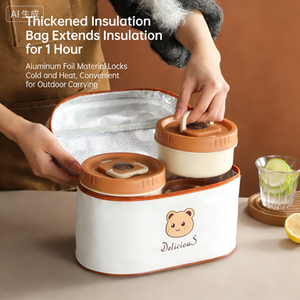 กล่องข้าวพับได้ สแตนเลส 304 ปลอดสาร BPA ใช้กับไมโครเวฟได้ ป้องกันการรั่วซึม พกพาสะดวก ความจุ <span class=keywords><strong>1</strong></span>-<span class=keywords><strong>3</strong></span> ลิตร สำหรับเด็กและนักเรียน - Product Image 5