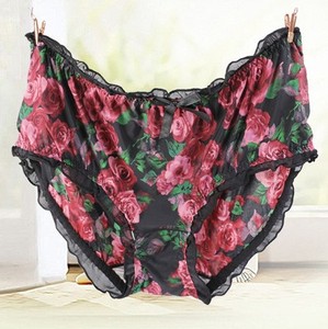 Kadın külot büyük boyutları ile baskı süt ipek seksi dantel çiçek fırfır yay moda iç çamaşırı kadın artı boyutu sevimli külot - Product Image 6