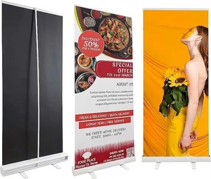 Bannière publicitaire enroulable personnalisée, présentoir publicitaire rétractable, bannière pop-<span class=keywords><strong>up</strong></span>, support de bannière déroulante - Product Image 1