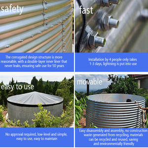 Keyubo 11*1.5m Grande capacité Réservoir d'aquaculture rond en acier galvanisé <span class=keywords><strong>pour</strong></span> la pisciculture, la <span class=keywords><strong>culture</strong></span> de tilapias et de crevettes - Product Image 2