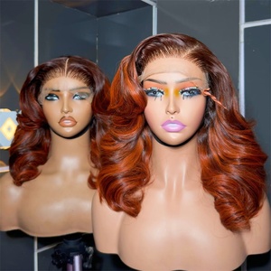 Perruques Courtes Bob Ondulées Pas Chères en Cheveux Humains, Perruque Lace Front Transparente en Cheveux Brésiliens Bruts, Perruque Frontale HD Sans Colle pour Femmes - Product Image 2