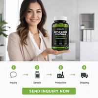 Vente en gros usine Gummies au vinaigre de cidre de pomme pour adultes Vitamine B12 Gestion du poids Soutien de l'appétit Marque privée OEM 60 unités
