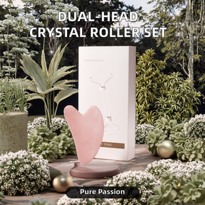 Juego de masaje de rodillo de rueda de Jade Natural 100%, masajeador de rodillo de afeitar Facial de cristal en polvo - Product Image 3