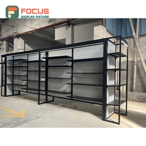 Comptoir de présentation de perruques de luxe en verre avec étagère intégrée pour boutique de coiffure - Product Image 5