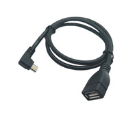 Alta calidad OTG V8 ángulo recto macho Micro USB 5 pines a cable USB hembra
