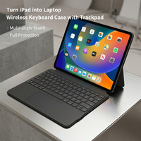 Étui clavier en cuir PU premium pour iPad Pro 11 pouces, clavier sans fil magnétique avec trackpad, coque de protection