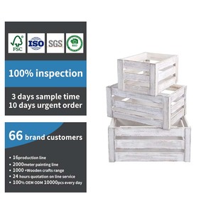 Customized Wholesale Retro Distressed <strong>White</strong> <strong>Wooden</strong> <strong>Crates</strong> Suitable for Home Storage and Organization - Product Image 1