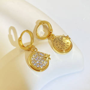 เครื่องประดับ Foxi ชุดเครื่องประดับต่างหูสร้อยคอหัวใจง่ายๆชุดเครื่องประดับแฟชั่นดวงจันทร์ดาวสำหรับผู้หญิง - Product Image 3