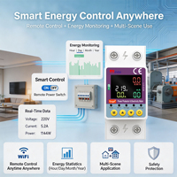 RMshebei Tuya Interruptor de Circuito Inteligente WiFi Monofásico, Medidor de Energía Inteligente Tuya, Medidor de Electricidad 220V, Dispositivo de Corte, Interruptores de Circuito en Miniatura 63A
