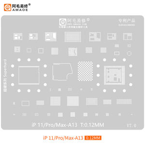 Outil de réparation de <span class=keywords><strong>carte</strong></span> mère Amaoe Middle Layer, acier, maille en étain, gabarit de reboulage BGA pour CPU pour IP <span class=keywords><strong>6</strong></span>/7/8/X/XS/11/12/13/14/<span class=keywords><strong>S</strong></span>/P/PM/Mini - Product Image 6