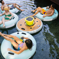 SHUNYUAN JL0229-25 Aufblasbarer schwimmender Drop-Stitch-Stoff-Ponton-Bartisch, tragbarer PVC-Outdoor-Anti-Rutsch-Eiskübel für Wasser