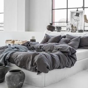 Ensemble de literie en lin pur 100 % personnalisé pour hôtel, housse de couette et draps de mariage – Vente en gros - Product Image 3