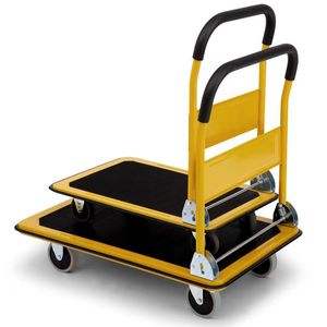 Carrito de plataforma plegable portátil con ruedas universales de acero para supermercado y almacenamiento - Product Image 2