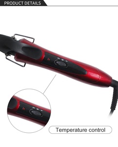 Rizador cónico de flor de pera esmaltada de cerámica roja al por mayor de fábrica, rizador de pelo casero de 9-38mm, herramientas de estilismo MCH de temperatura LCD - Product Image 4