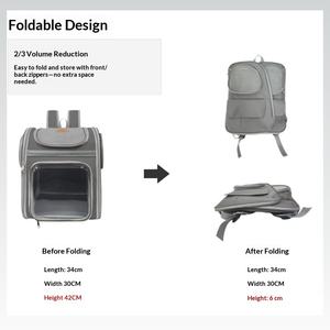 Sac à dos et lit pour chat, en lin et plastique, motif dessin animé, respirant, grand espace, sac de voyage - Product Image 2