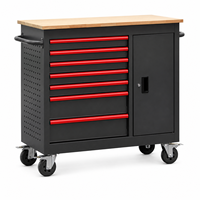 Armoire à outils mobile robuste avec tiroirs roulants, capacité de stockage élevée, personnalisable avec logo, pour centre de service automobile