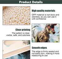 50 sacs cadeaux dinosaures pour fête, sacs en plastique pour bonbons et friandises avec poignées pour fournitures de fête d'anniversaire sur le thème des dinosaures