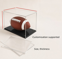 Vitrine personnalisée en acrylique pour objets sportifs, présentoir transparent anti-poussière pour articles de collection de football, boîte de présentation sur mesure