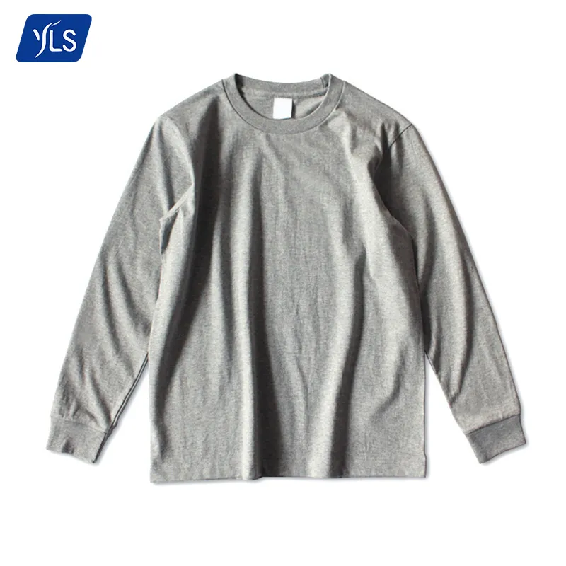 YLS Custom High Quality 100% Cotton 210g T Shirt Men's Thin Long Sleeve Tops Round Neck T-shirt Full Sleeve T Shirts For Men