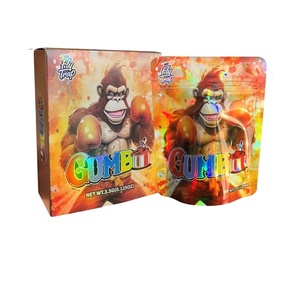 Sacs <span class=keywords><strong>en</strong></span> Mylar personnalisés de 3,5 g avec fermeture éclair, pochettes debout découpées à la forme, anti-odeurs pour aliments et tabac avec boîtes d'affichage - Product Image 4