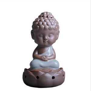 The Little Monk Censer Use in Home Teahouse Creative Home Decor <strong>Small</strong> Buddha Incense Holder Backflow Incense Burner - Product Image 2