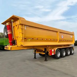 Harga pabrik 3 AS ujung belakang Tipper sisi Drop Dumper Semi truk sampah Trailer Tipping Trailer