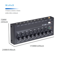 BHA MX800USB Mixeur/Convertisseur 8 Canaux avec Signal Audio Multi-Entrées pour Instruments de Musique et Guitares - Prix de Gros & OEM