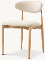 Chaise de salle à manger sculpturale de style moderne du milieu du siècle, en chêne massif et acier tubulaire, fabriquée à la main