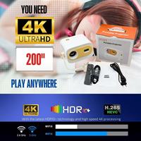 Projecteur portable intelligent Android 4K haute luminosité, mini projecteur de cinéma maison avec Wifi
