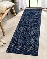 Tapis de cuisine marocain noir 2x6 Tapis géométrique lavable pour entrée Tapis antidérapant bohème doux pour salle de bain