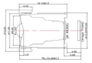 Jsd6068 an ninh máy ảnh IP67 ống kính f2.6 120 ° Wide Angle CCTV Ống kính cho 1/2.7 ''chip Phụ Kiện máy ảnh - Product Image 4