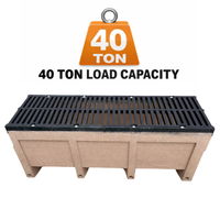 Caniveau de drainage en béton polymère durable avec grille en fonte ductile, système de drainage de surface robuste