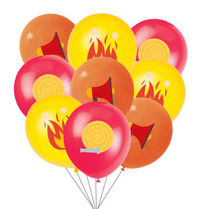 Ballons d'<span class=keywords><strong>anniversaire</strong></span> thème camion de pompiers de dessin animé, décoration de gâteau et décorations de fête pour garçons, fournitures pour fête d'ingénieurs et baby shower - Product Image 6
