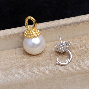 Grand pendentif en forme d'anneau, pièce suspendue, argent S925, 9-12 perles, accessoire de bricolage, porte-perles, style cache-accessoire - Product Image 1